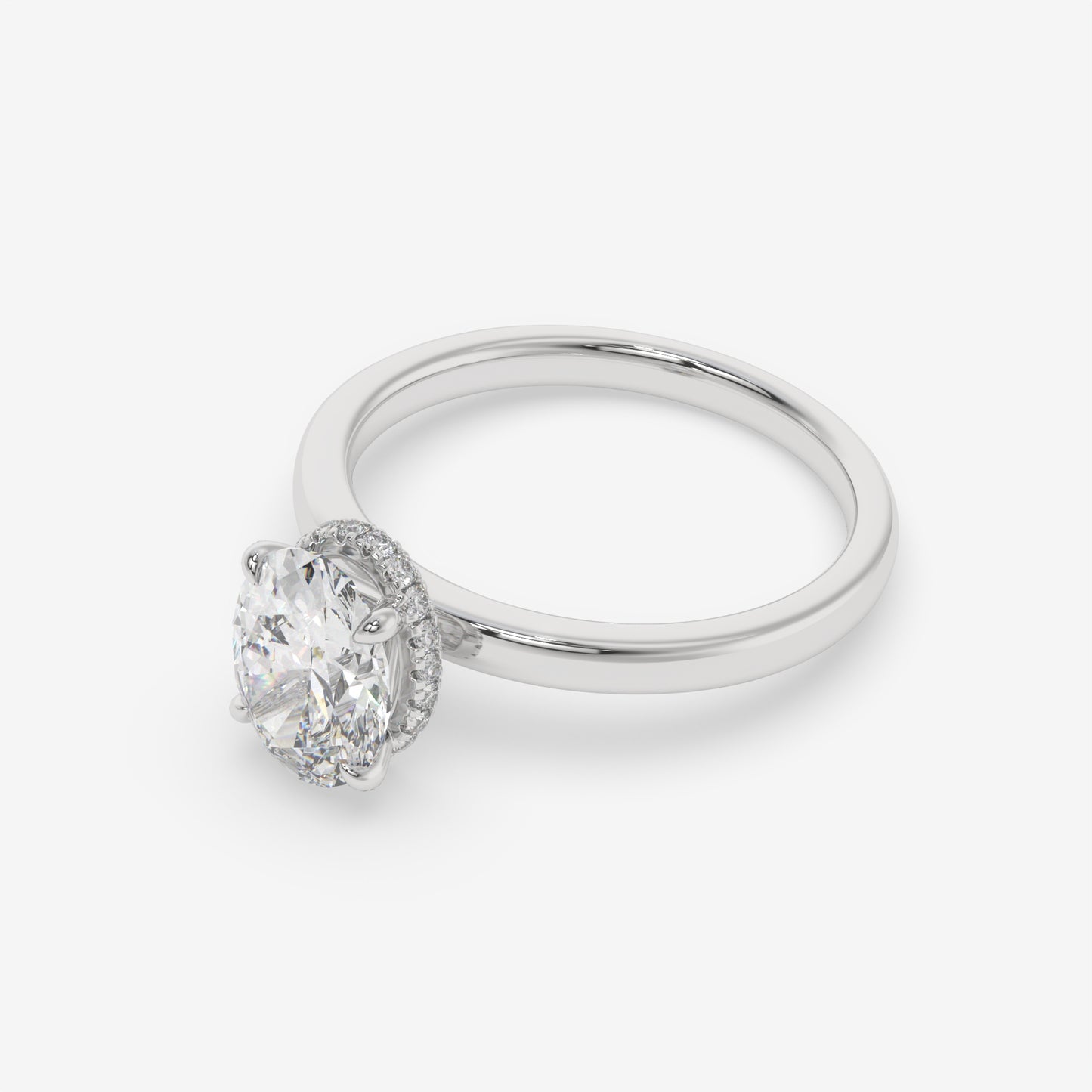 Hidden Halo Oval Elegance Ring