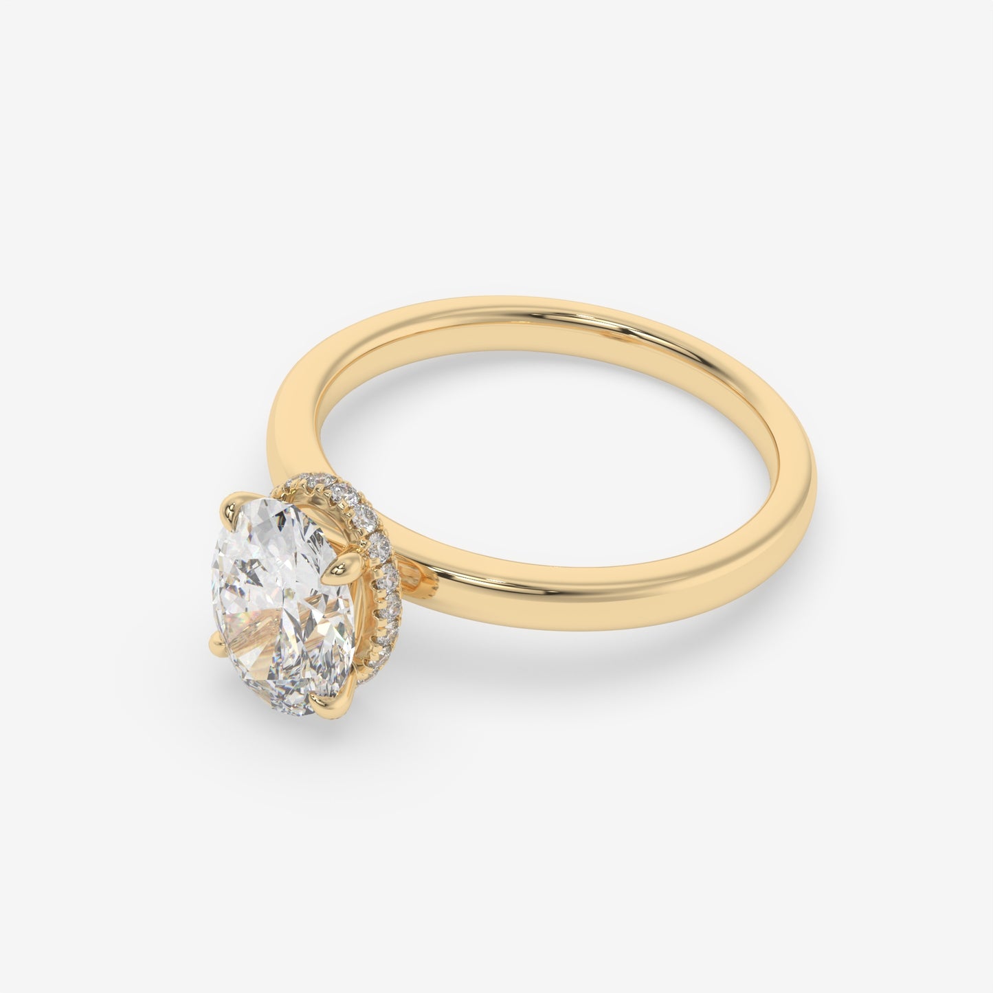 Hidden Halo Oval Elegance Ring