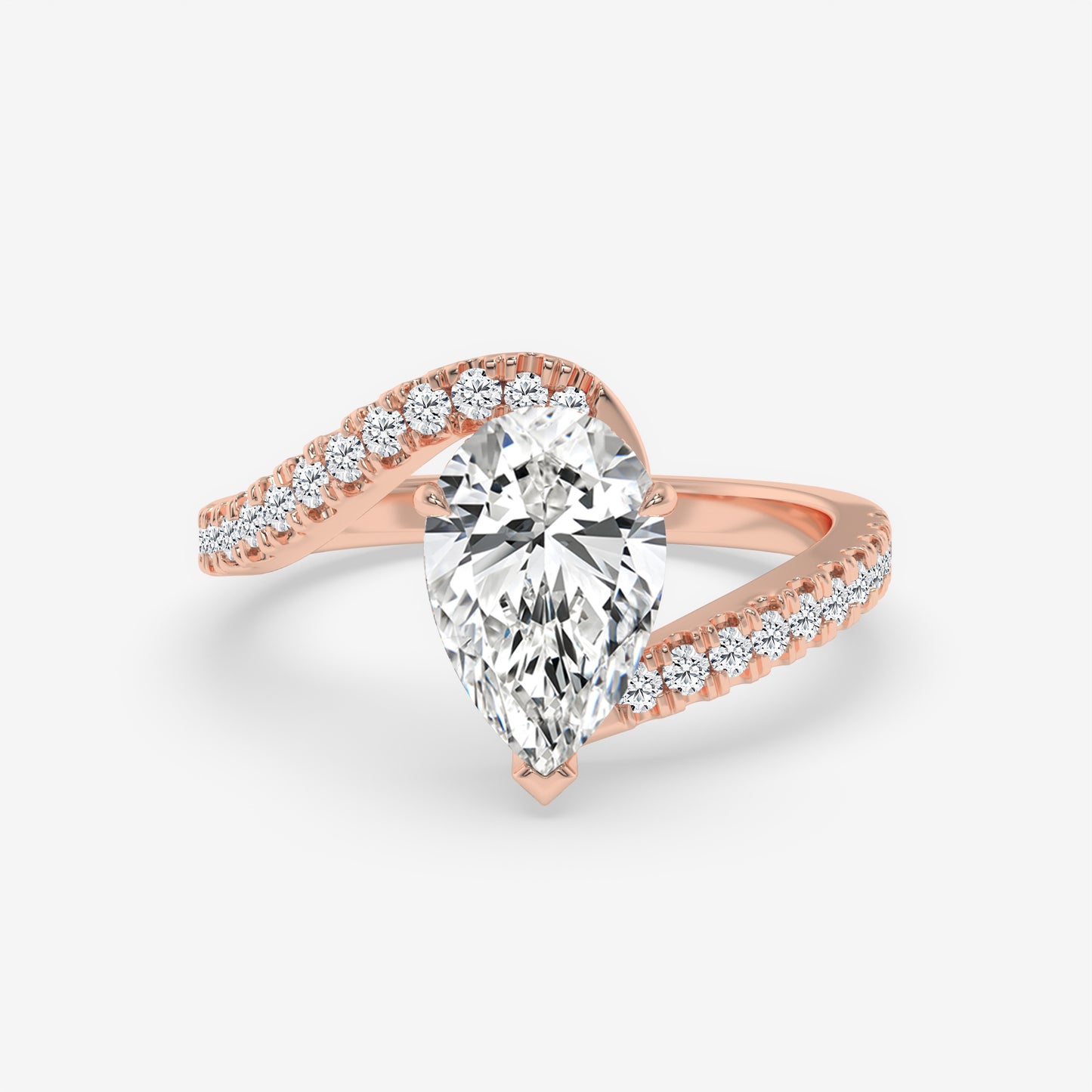 Pear Diamond Twist Band Ring