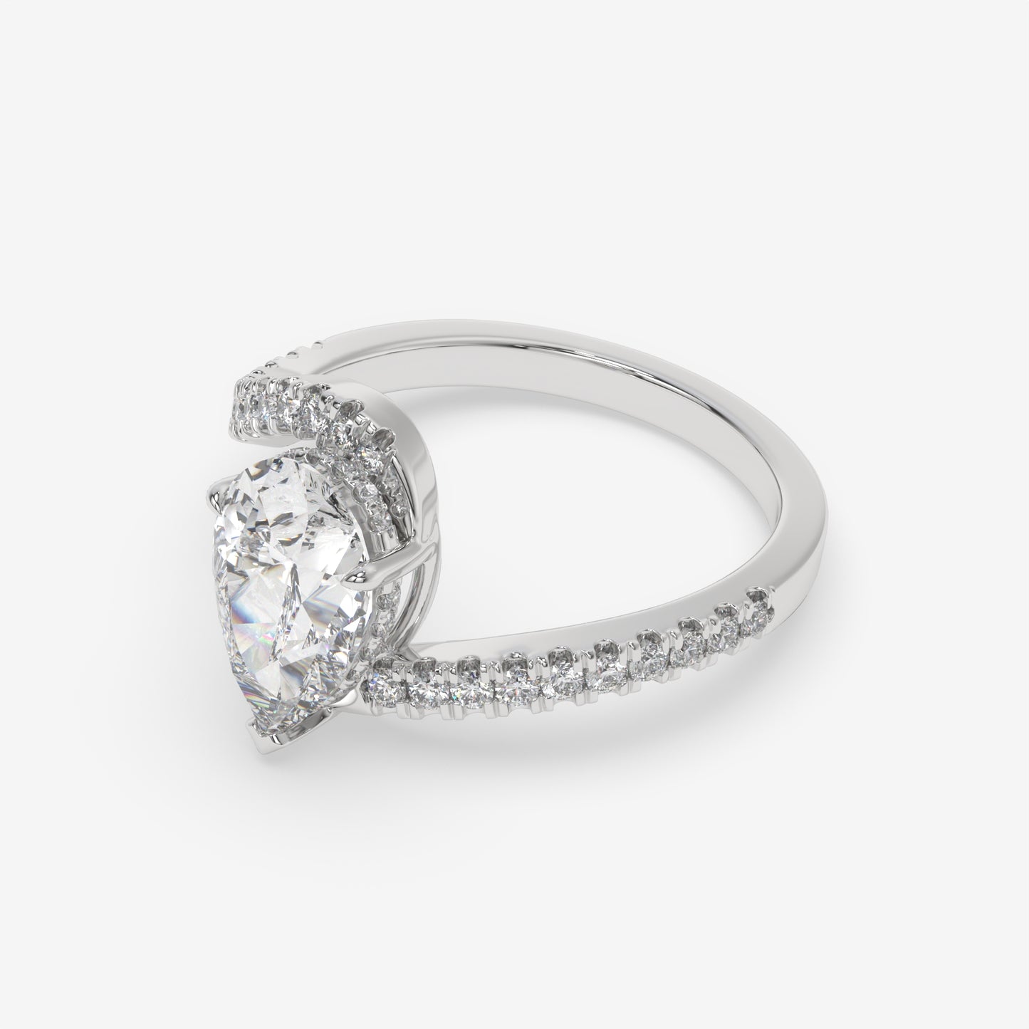 Pear Diamond Twist Band Ring
