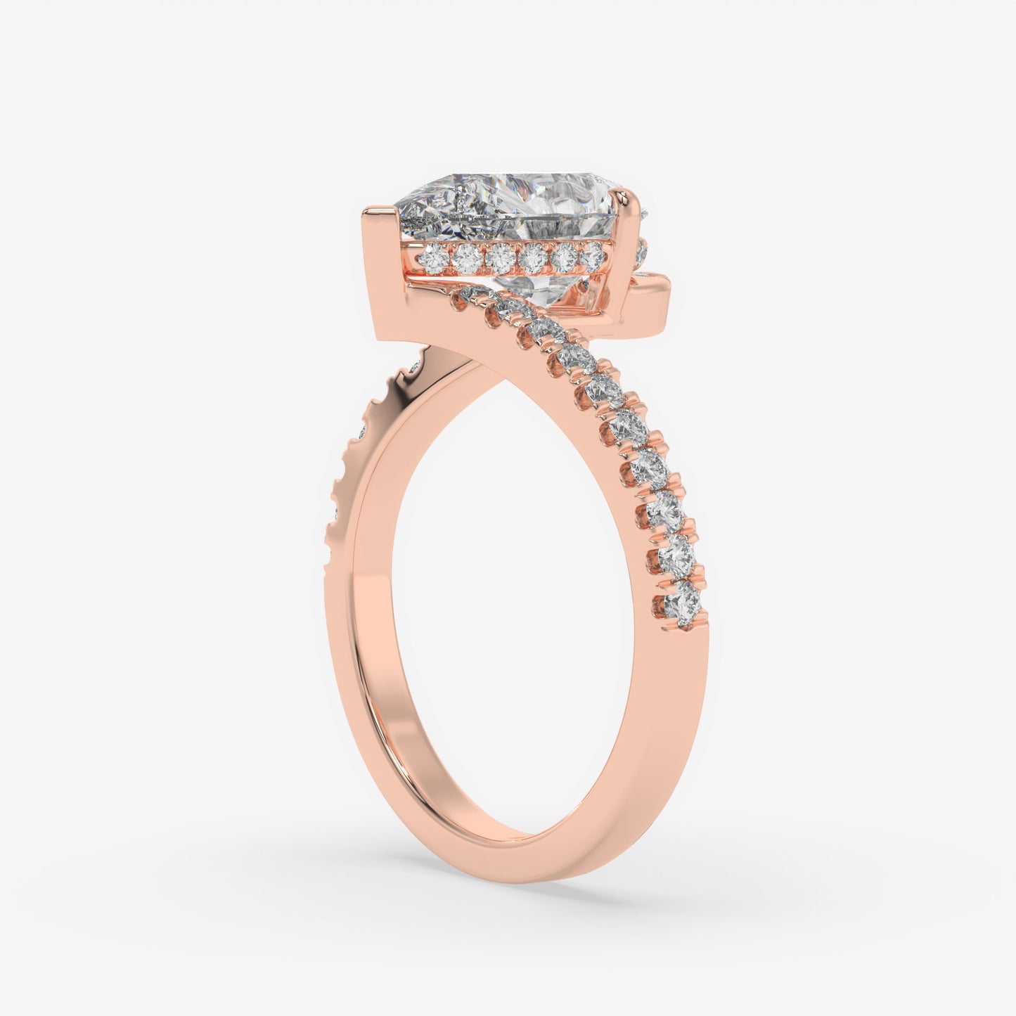 Pear Diamond Twist Band Ring