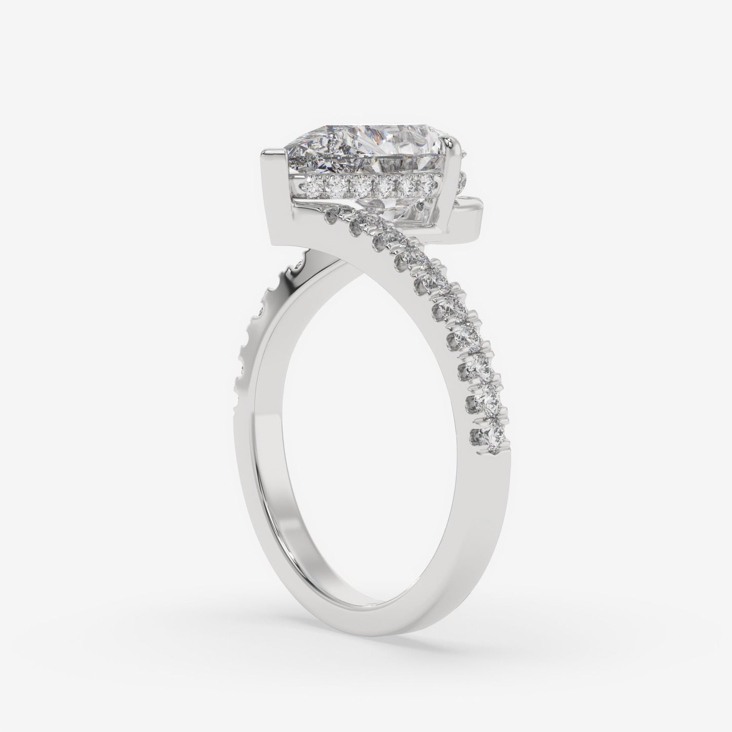 Pear Diamond Twist Band Ring