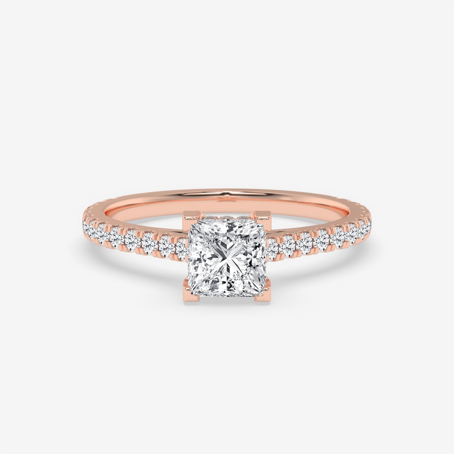 Princess Cut Pavé Diamond Ring