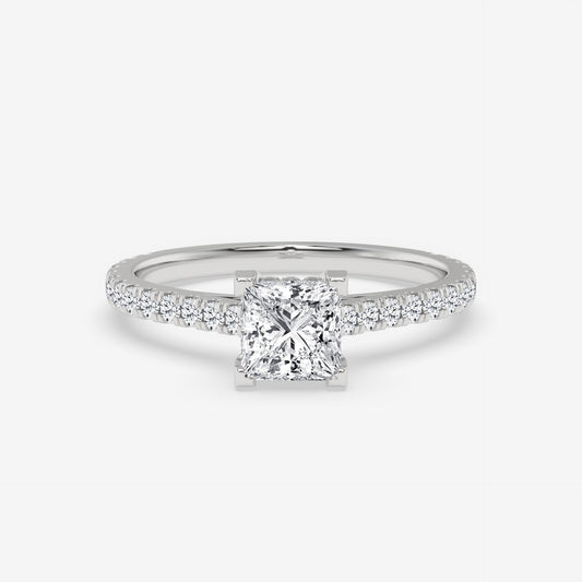 Princess Cut Pavé Diamond Ring