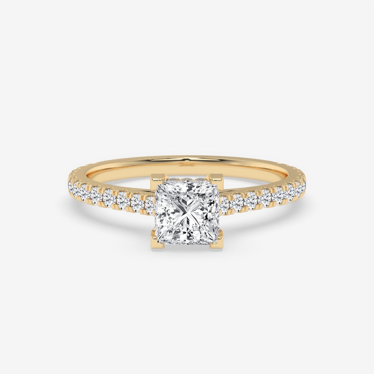 Princess Cut Pavé Diamond Ring