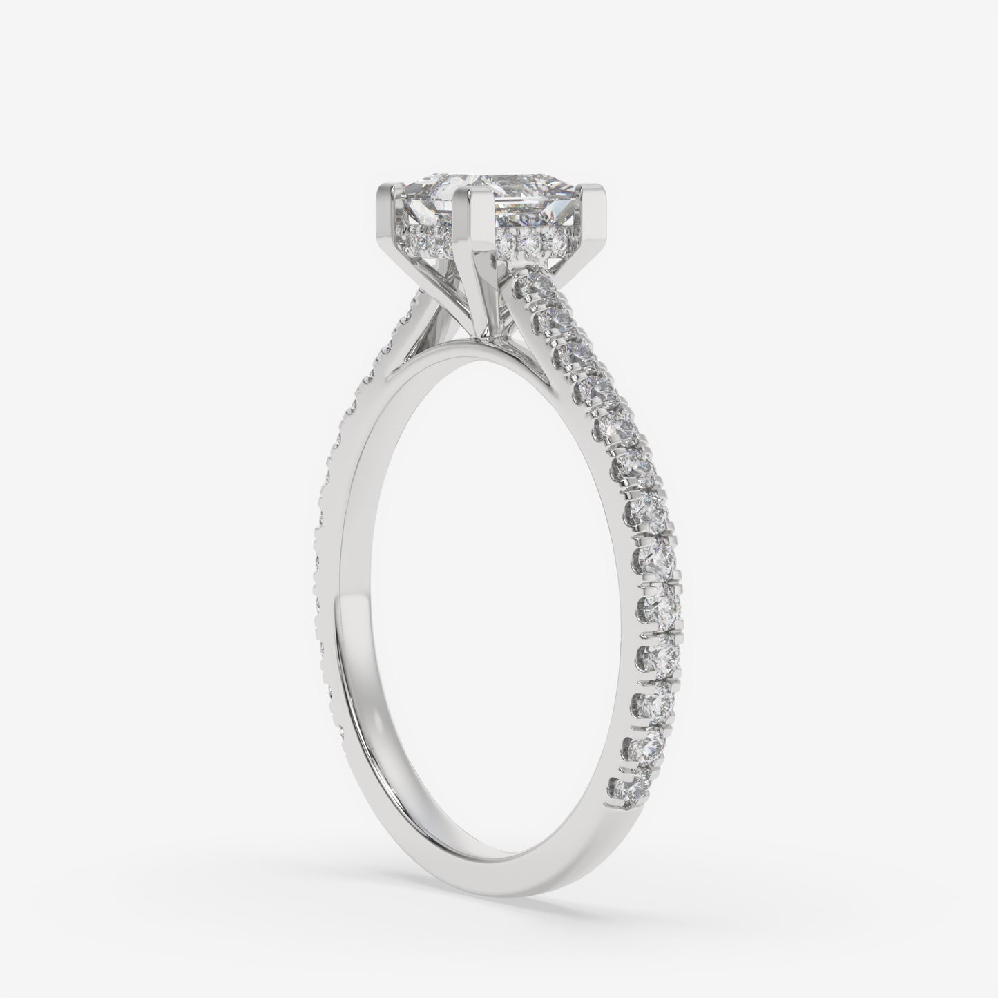 Princess Cut Pavé Diamond Ring