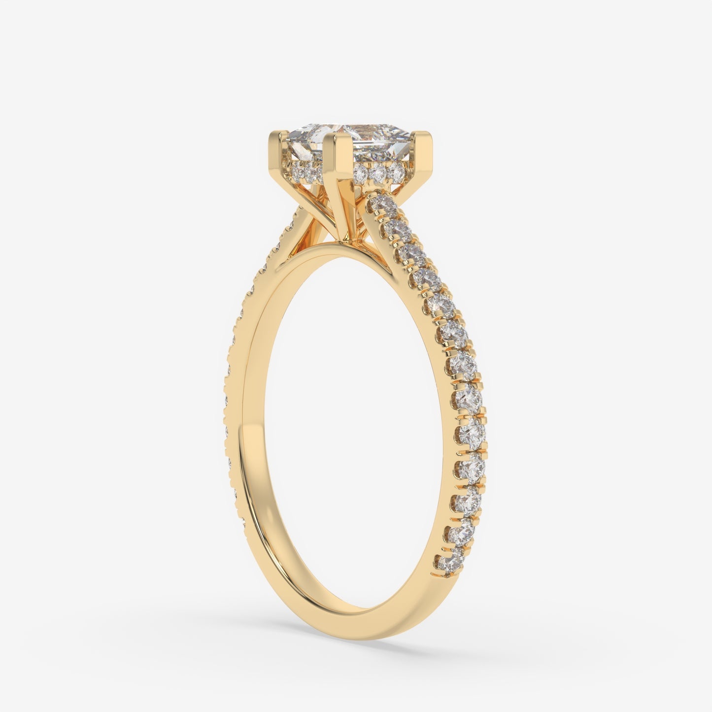 Princess Cut Pavé Diamond Ring