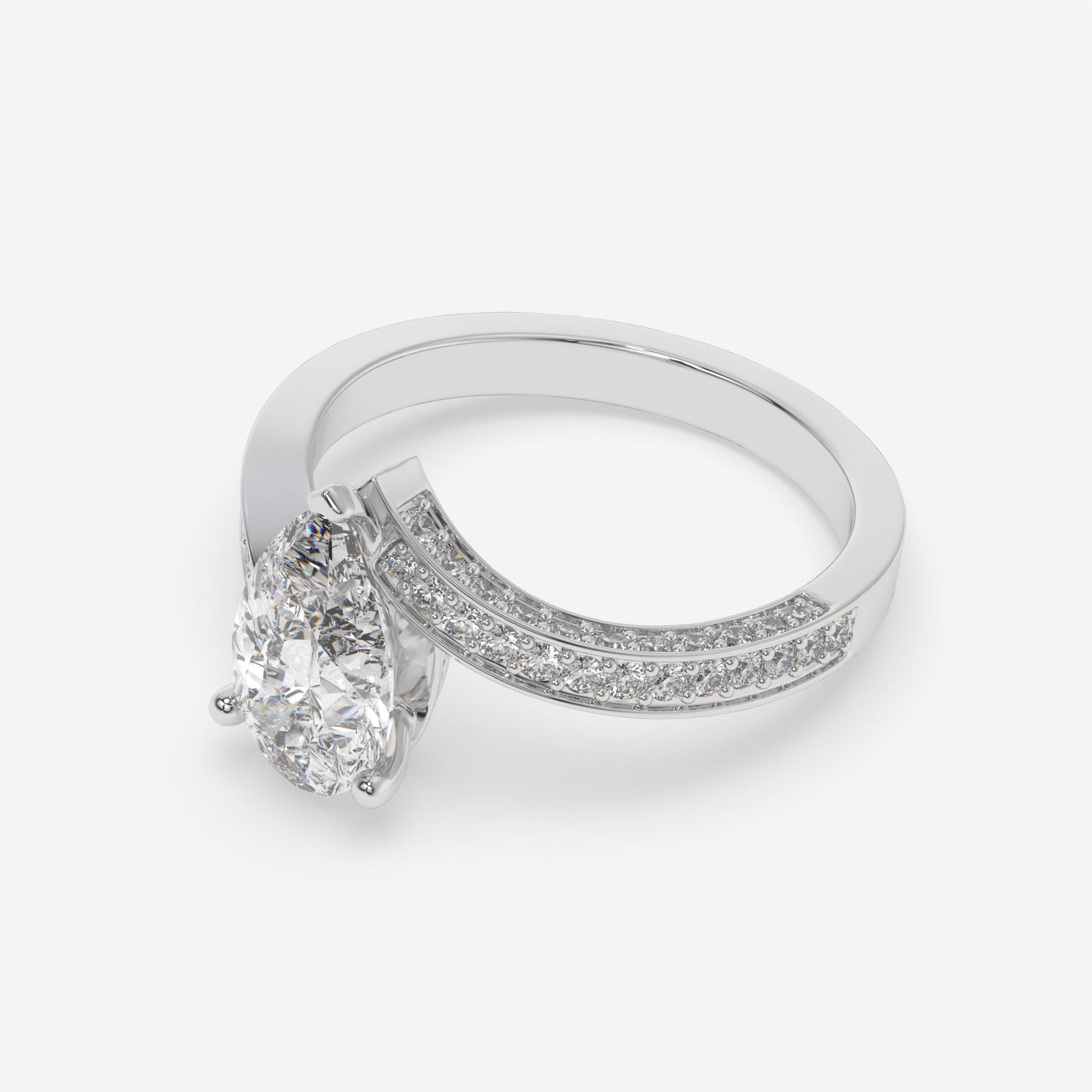 Sovereign Curve Pear Ring