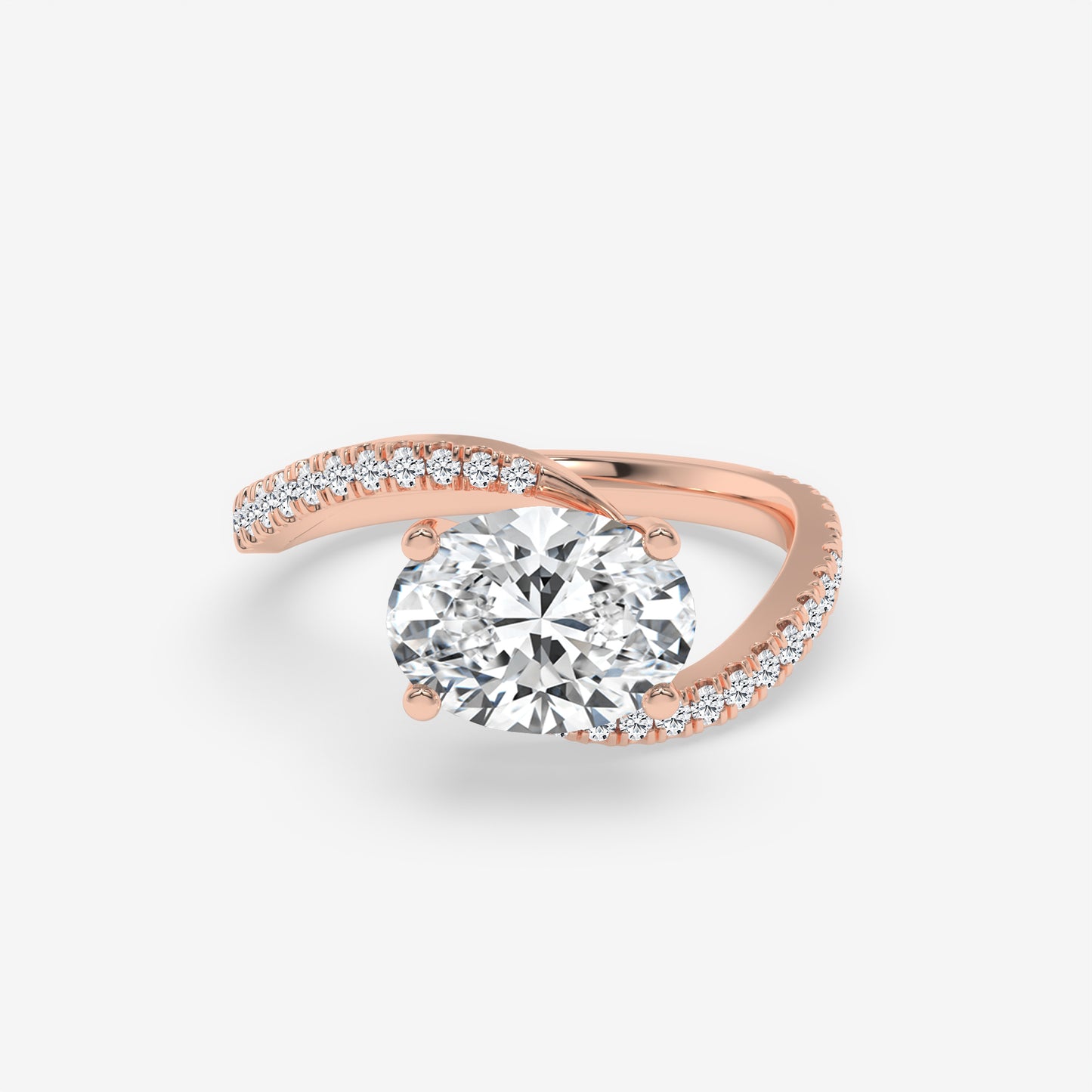 Twisted Oval Sparkle Ring