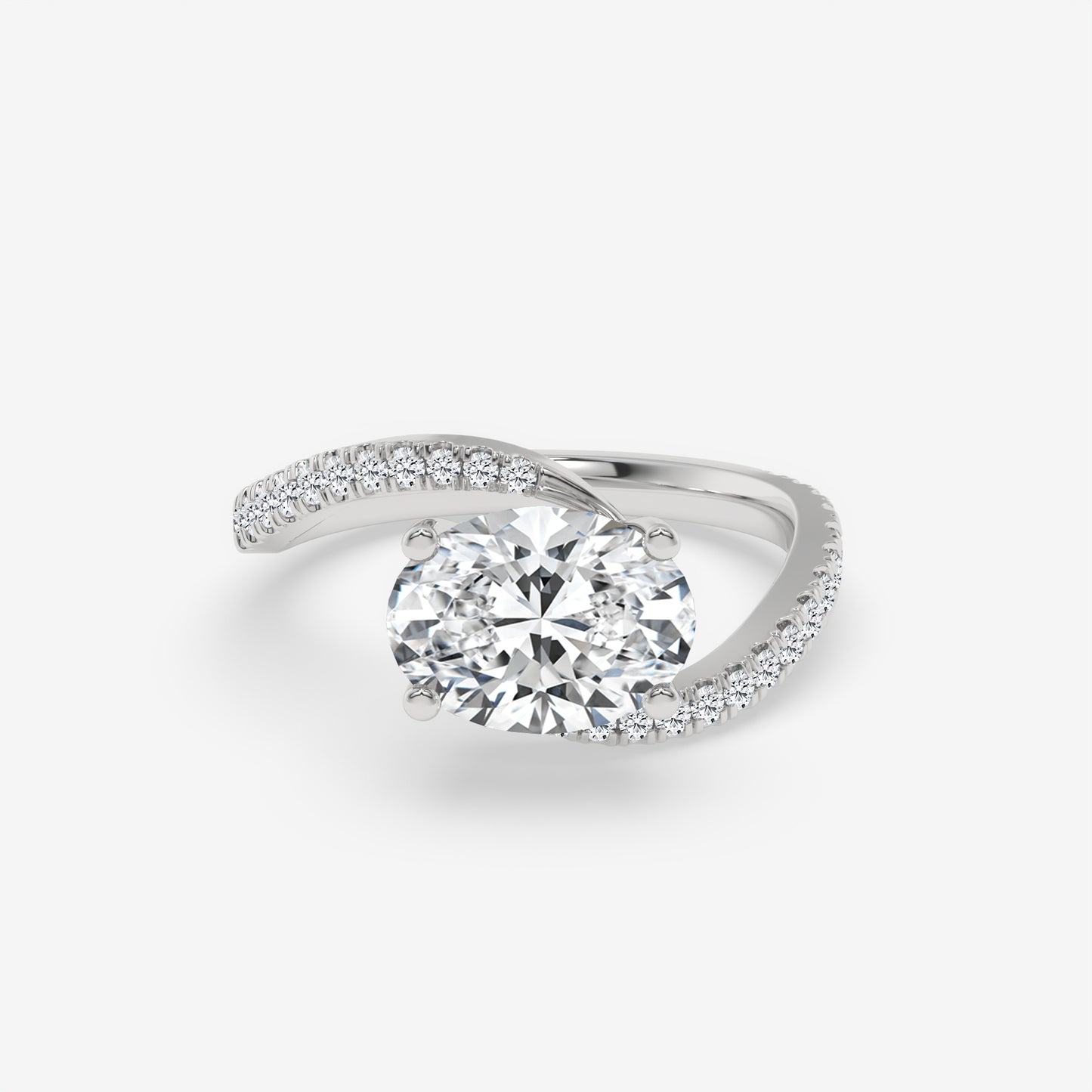 Twisted Oval Sparkle Ring