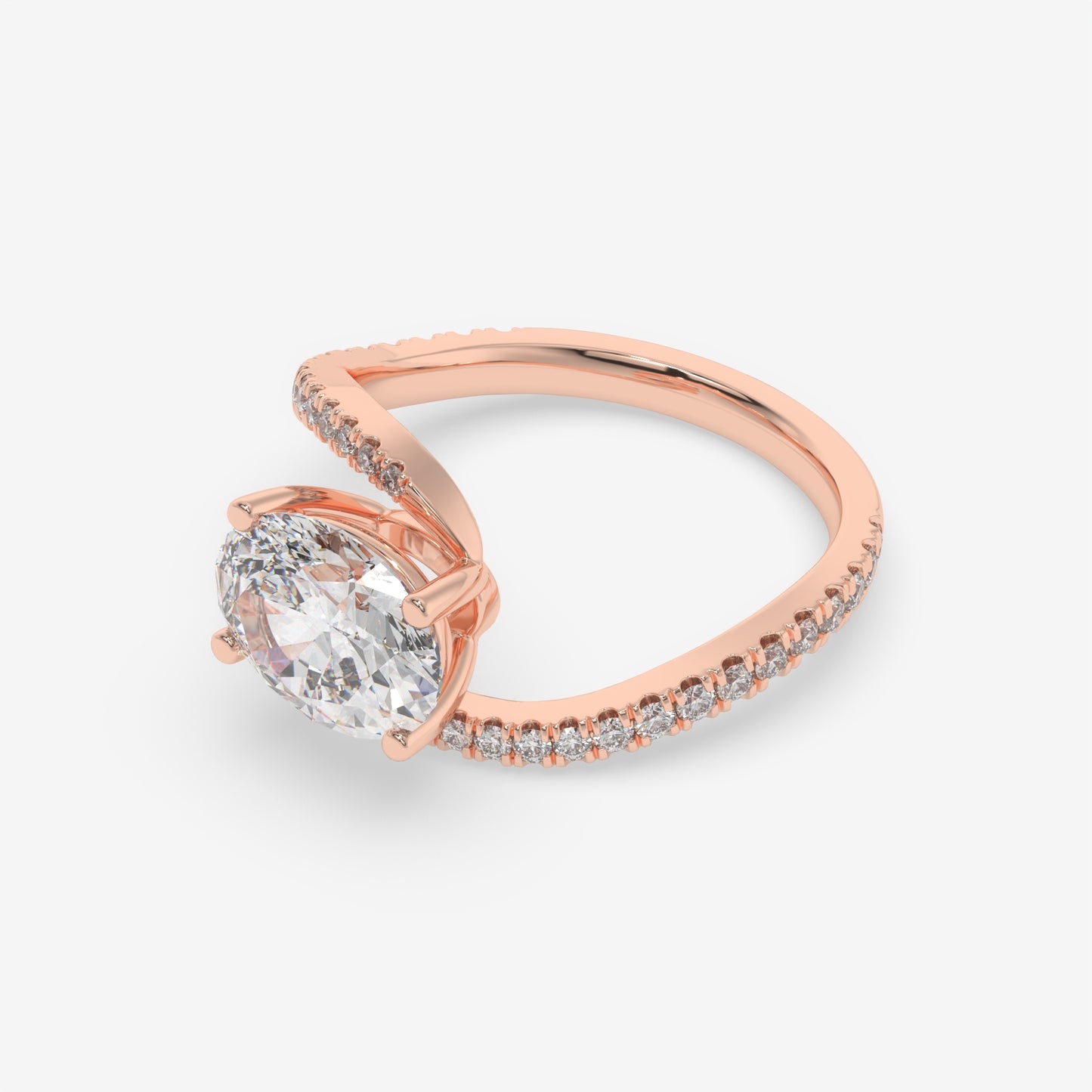 Twisted Oval Sparkle Ring