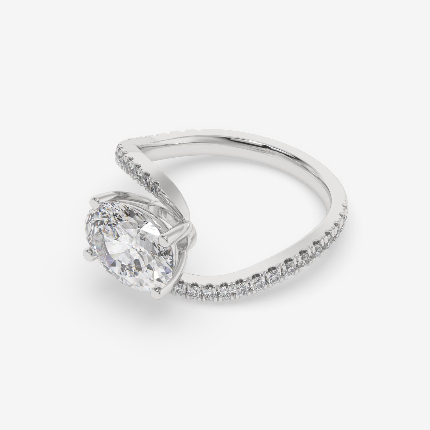 Twisted Oval Sparkle Ring