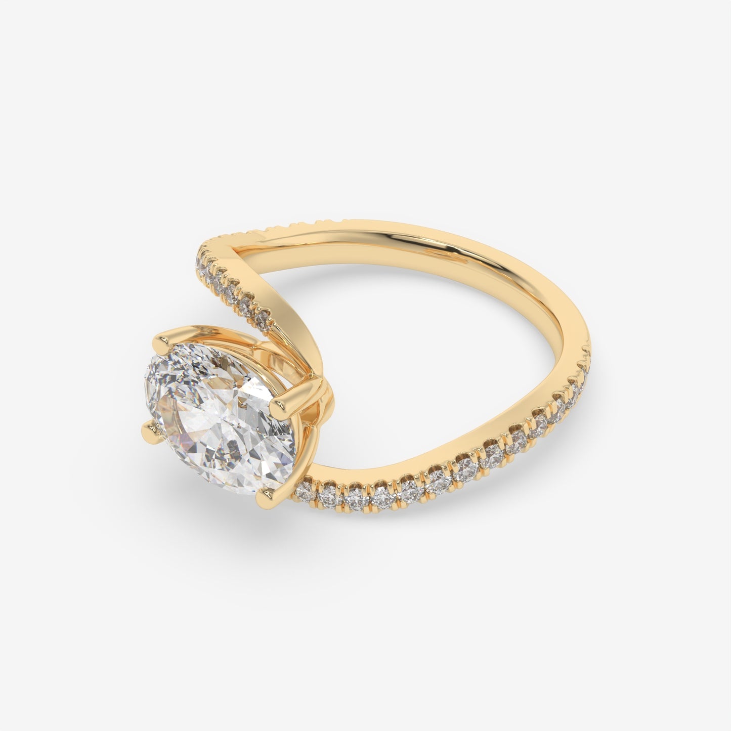 Twisted Oval Sparkle Ring