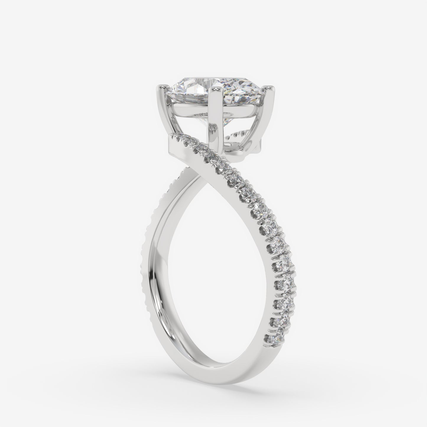 Twisted Oval Sparkle Ring