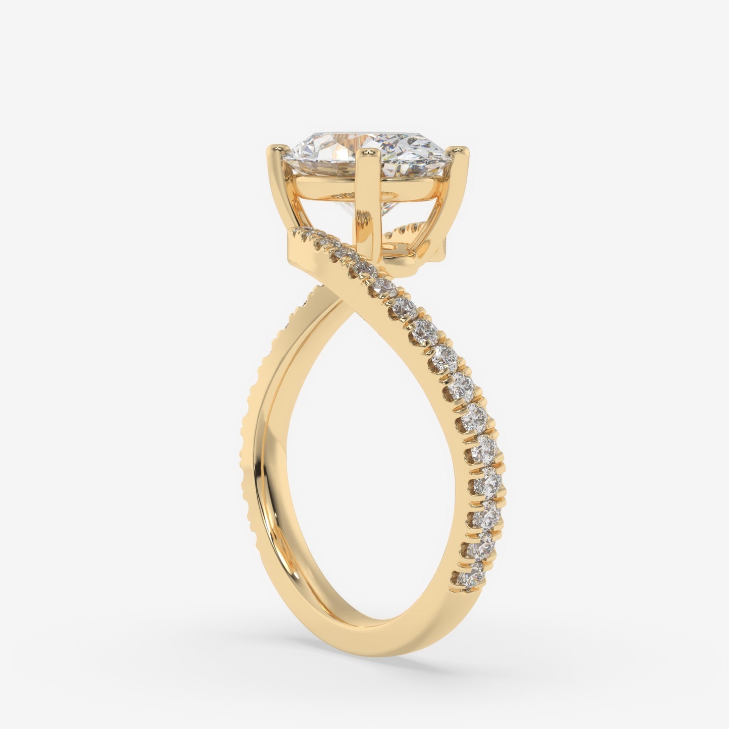 Twisted Oval Sparkle Ring