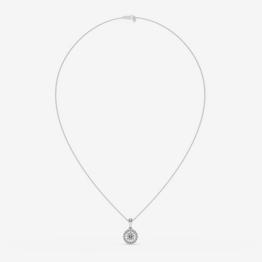 Halo Elegance Diamond Pendant - Round