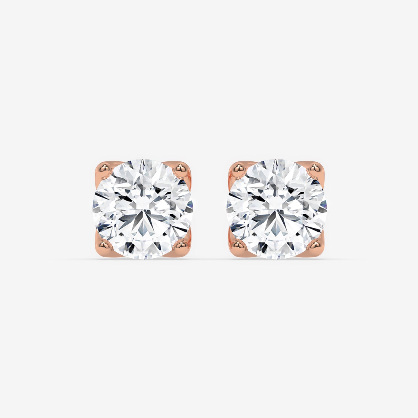 Radiant Round Solitaire Diamond Studs