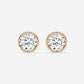 Round Bezel-Set Diamond Stud Earrings