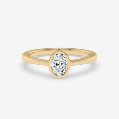 Oval Bezel-Set Solitaire Ring