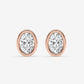 Oval Bezel-Set Diamond Stud Earrings