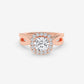Twisted Halo Cushion-Cut Engagement Ring