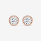 Round Bezel-Set Diamond Stud Earrings