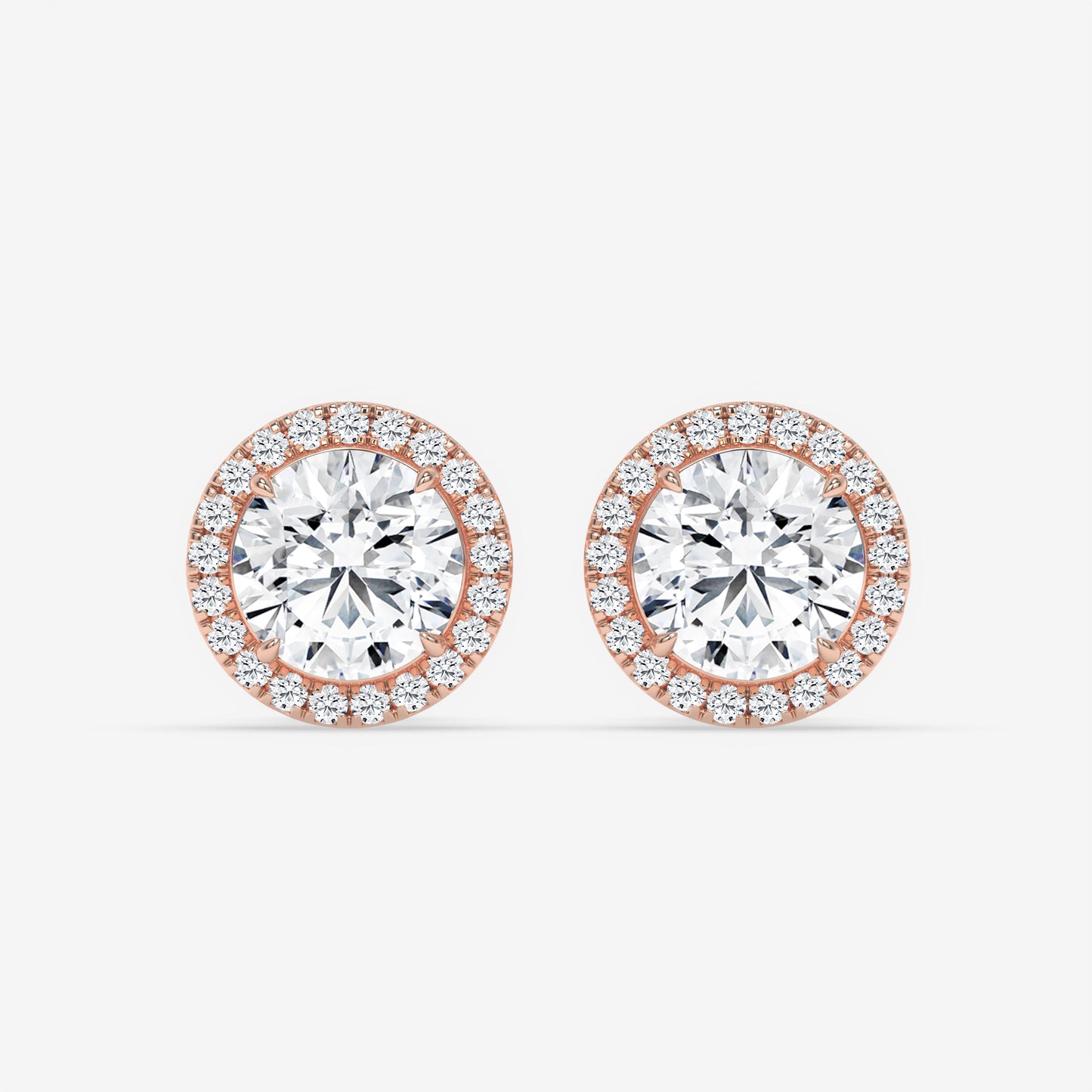 Halo Stud Earrings - Round