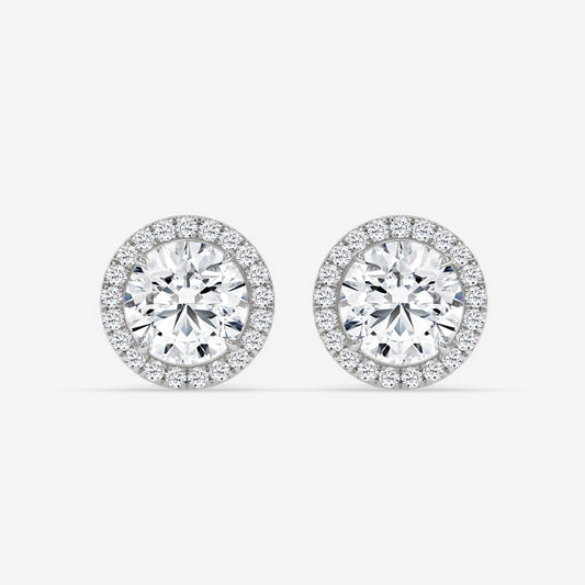 Halo Stud Earrings - Round