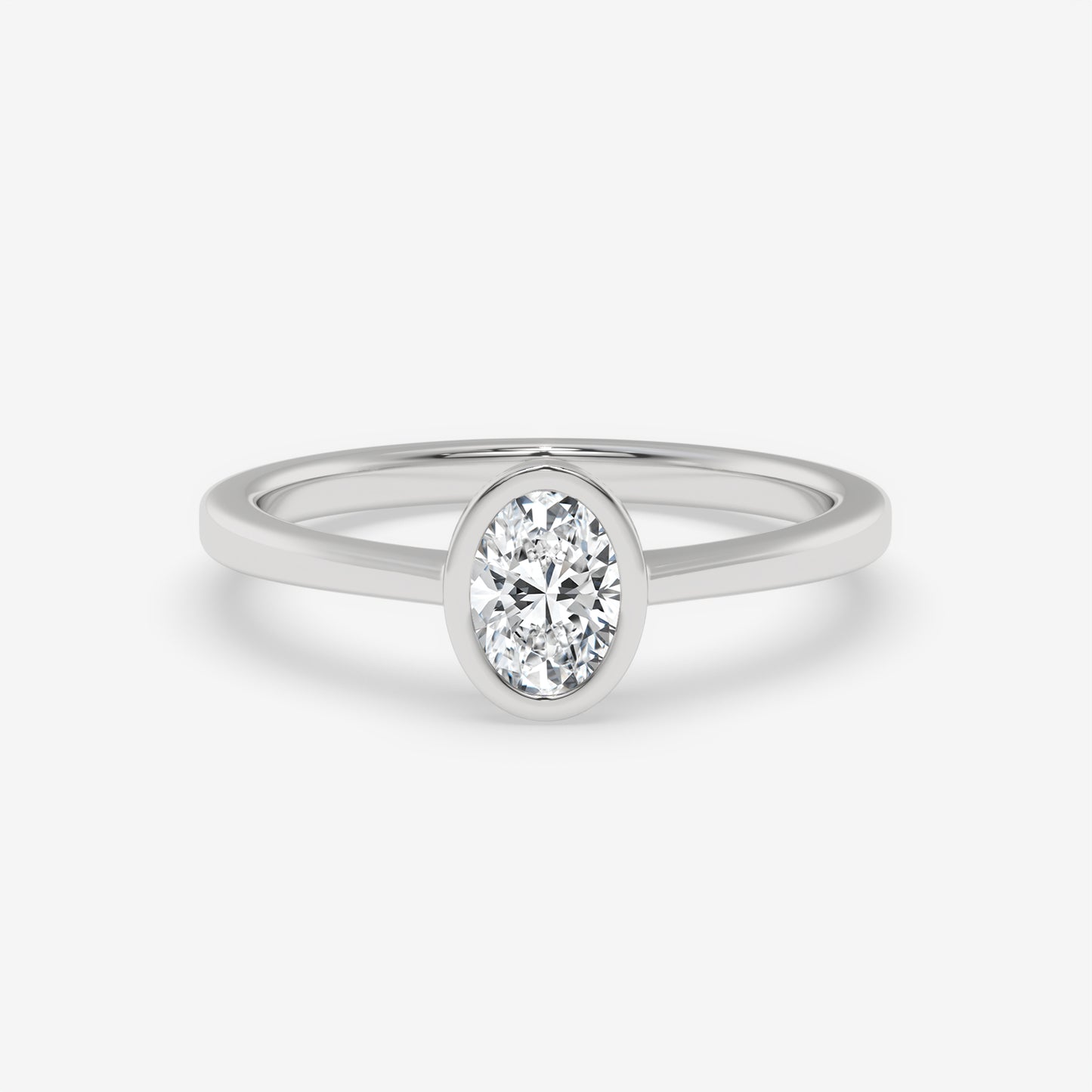 Oval Bezel-Set Solitaire Ring