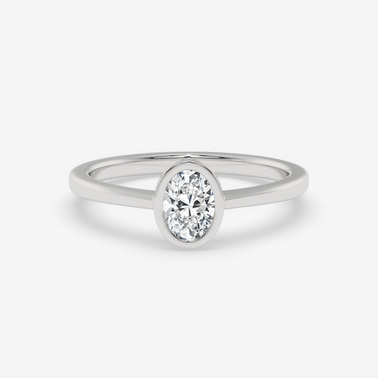 Oval Bezel-Set Solitaire Ring