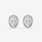 Oval Bezel-Set Diamond Stud Earrings