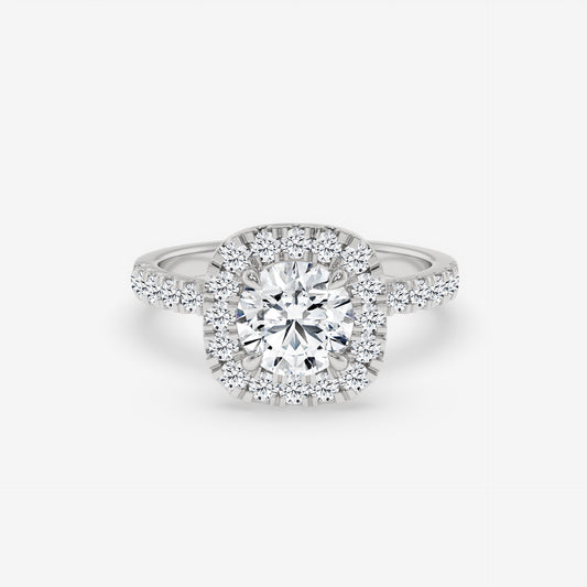 Seraphina Cushion Halo Engagement Ring - Round