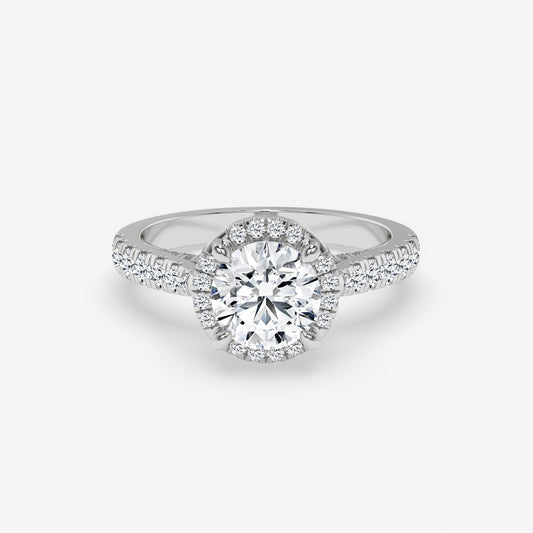 Aurora Halo Split-Shank Engagement Ring - Round