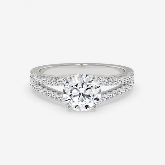 Radiance Split Shank Diamond Engagement Ring - Round