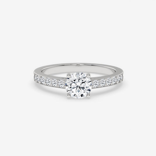 Channel-Set Diamond Engagement Ring - Round