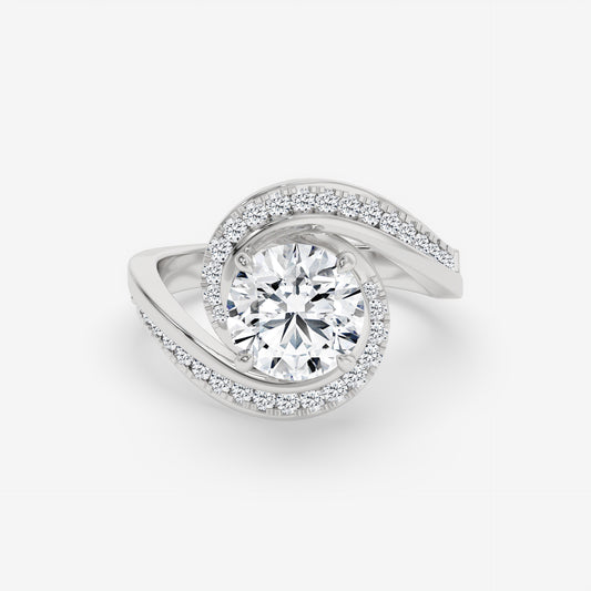 Eternelle Swirl Diamond Engagement Ring - Round