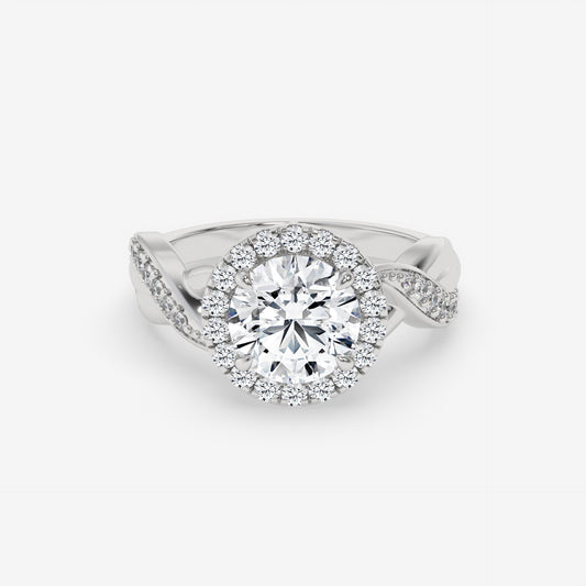 Celestial Twist Halo Ring - Round