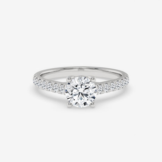 Classic Pavé Diamond Engagement Ring - Round