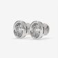 Oval Bezel-Set Diamond Stud Earrings