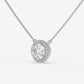 Halo Diamond Pendant Necklace - Round