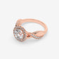 Celestial Twist Halo Ring - Round
