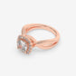 Twisted Halo Cushion-Cut Engagement Ring