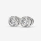 Round Bezel-Set Diamond Stud Earrings