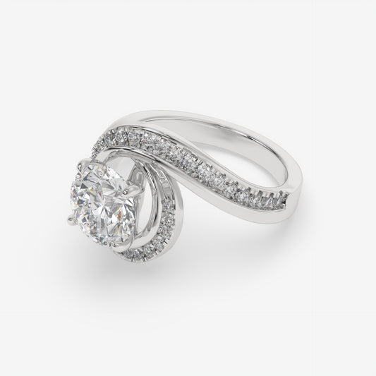 Eternelle Swirl Diamond Engagement Ring - Round