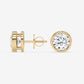 Round Bezel-Set Diamond Stud Earrings