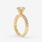Vintage Floral Six Prong Ring - Round