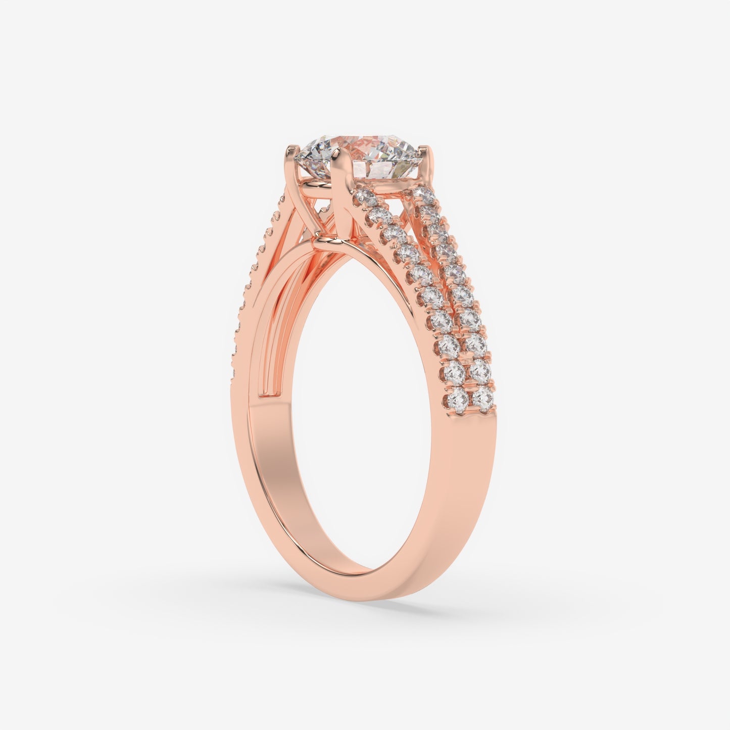 Radiance Split Shank Diamond Engagement Ring - Round