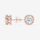 Round Bezel-Set Diamond Stud Earrings