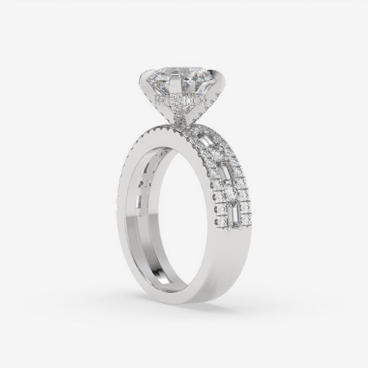 Regal Baguette & Round Diamond Engagement Ring