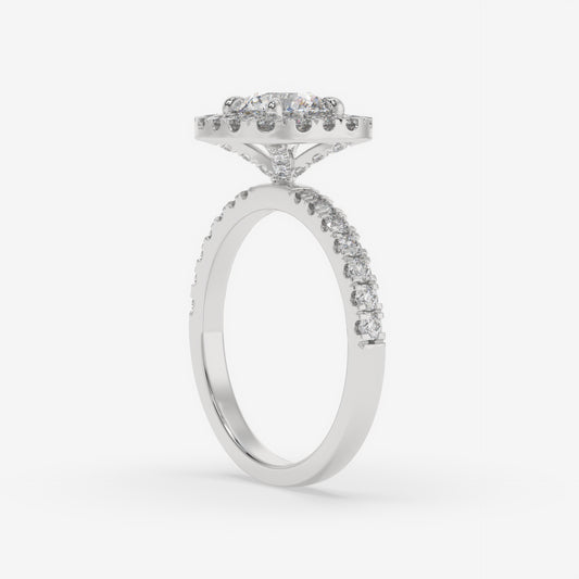 Seraphina Cushion Halo Engagement Ring - Round